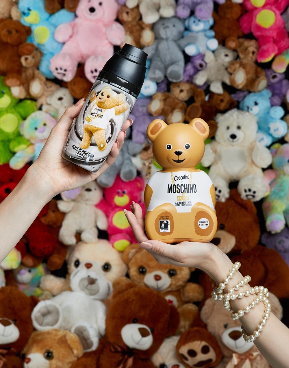 Moschino Coccolino still life photography ad campaign for Vogue Shareable